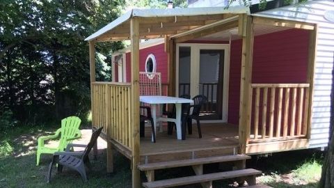Location Mobil home 4/5 personnes - 2 chambres en camping 3 étoiles proche rivière